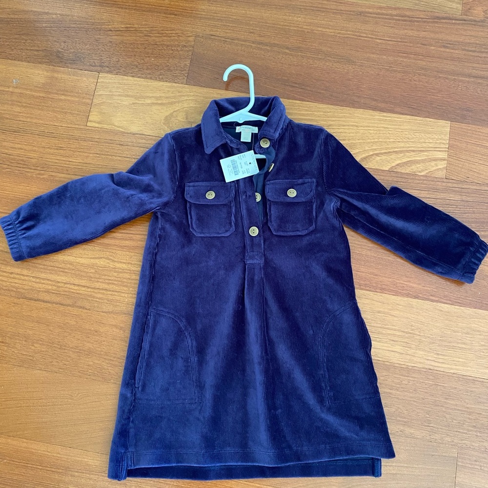 NWT J. Crew Crewcuts Navy Blue Corduroy Field Dress